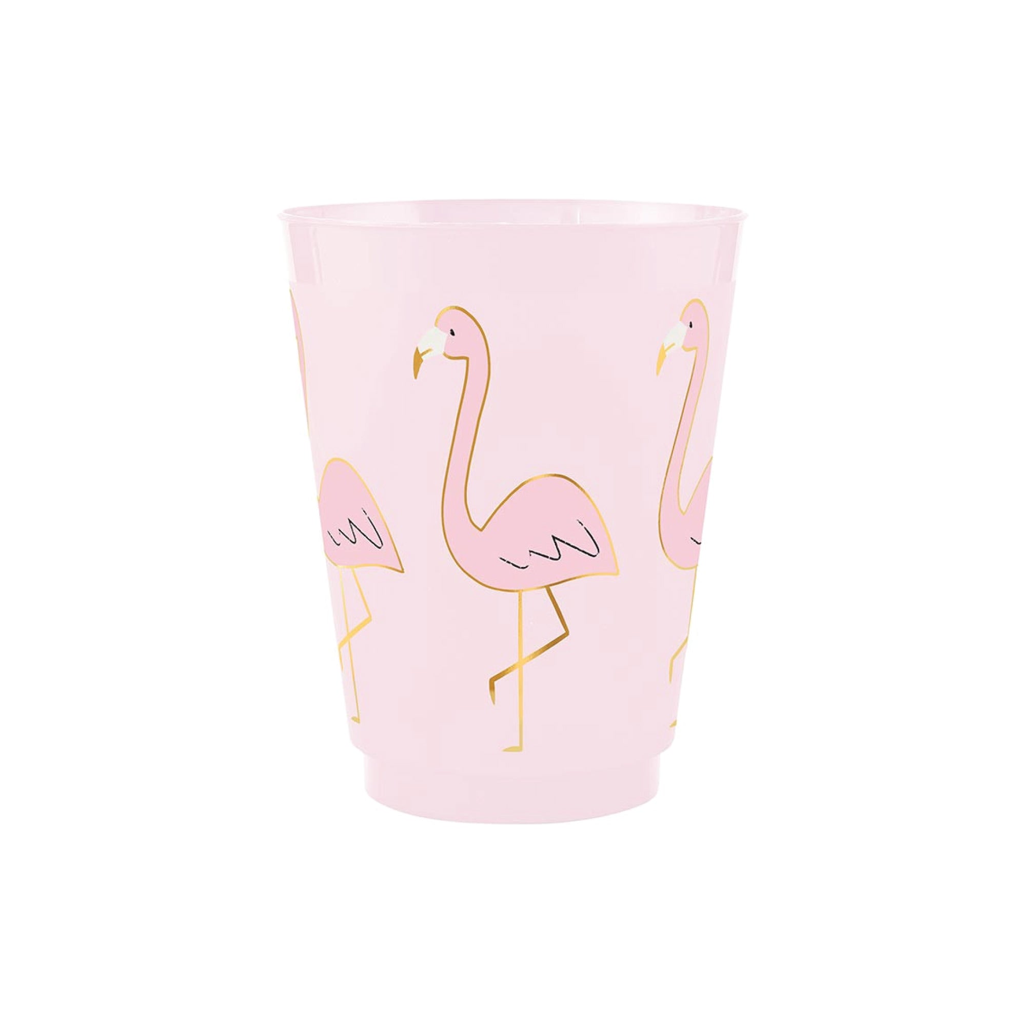 Flamingo themed pink plastic cup for tropical parties
