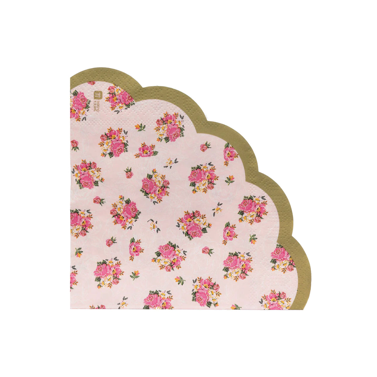 Pink Floral Scalloped Edge Lunch Napkins 50ct | The Party Darling