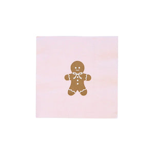 Pink Gingerbread Man Dessert Napkins 20ct | The Party Darling
