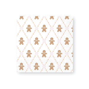 Pink Gingerbread Man Lunch Napkins 20ct | The Party Darling