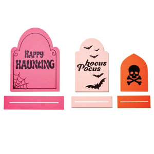 Pink Halloween Acrylic 3D Tombstone Decorations 3ct | The Party Darling