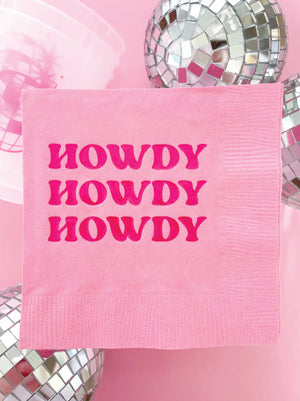 Pink Howdy Howdy Howdy Cocktail Napkins 20ct | The Party Darling