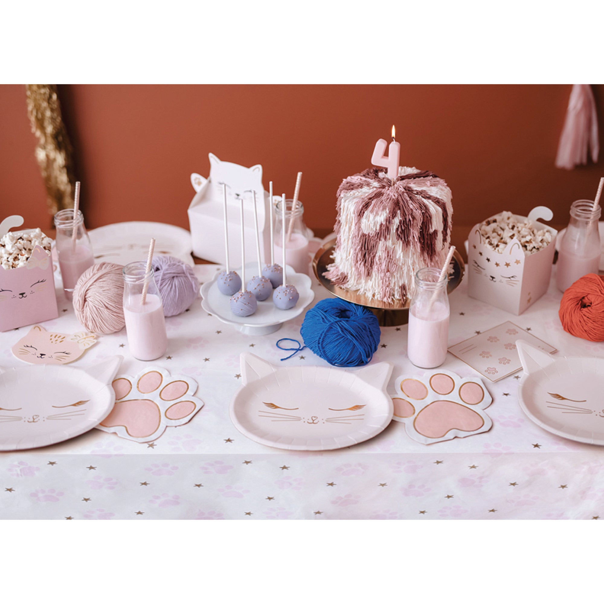 Pink Paw Print Lunch Napkins 12ct Table Setting