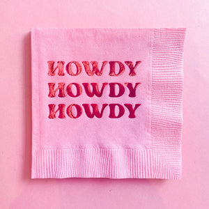 Pink Howdy Howdy Howdy Beverage Napkins 20ct | The Party Darling