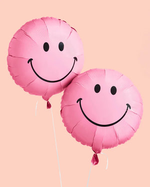 Pink Smiley Face Balloons 2ct | The Party Darling