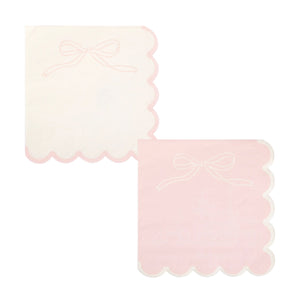 Pink dainty bows cocktail napkins
