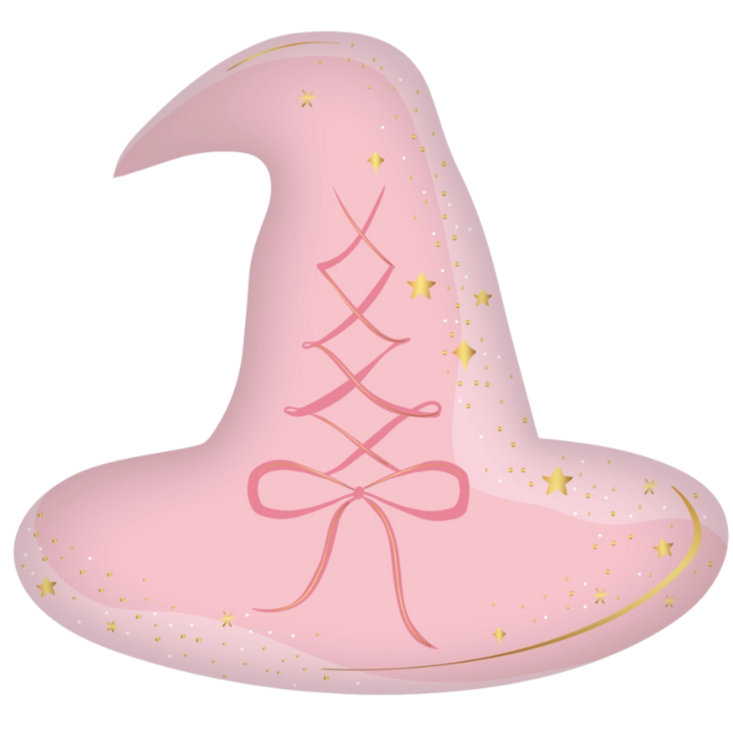 Pink Witch Hat Plates 8ct | The Party Darling