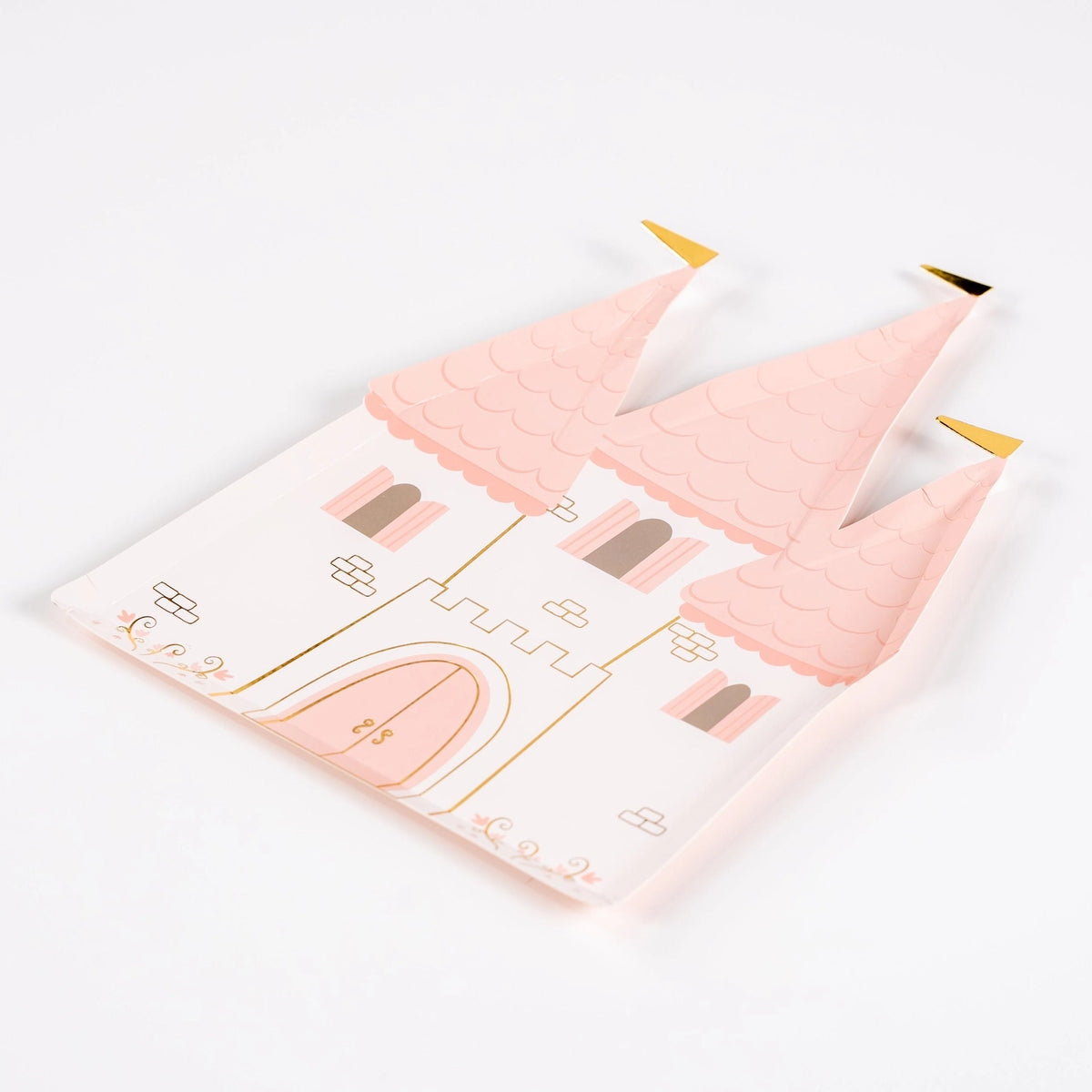 Whimsical princess castle plates for cake and party treats