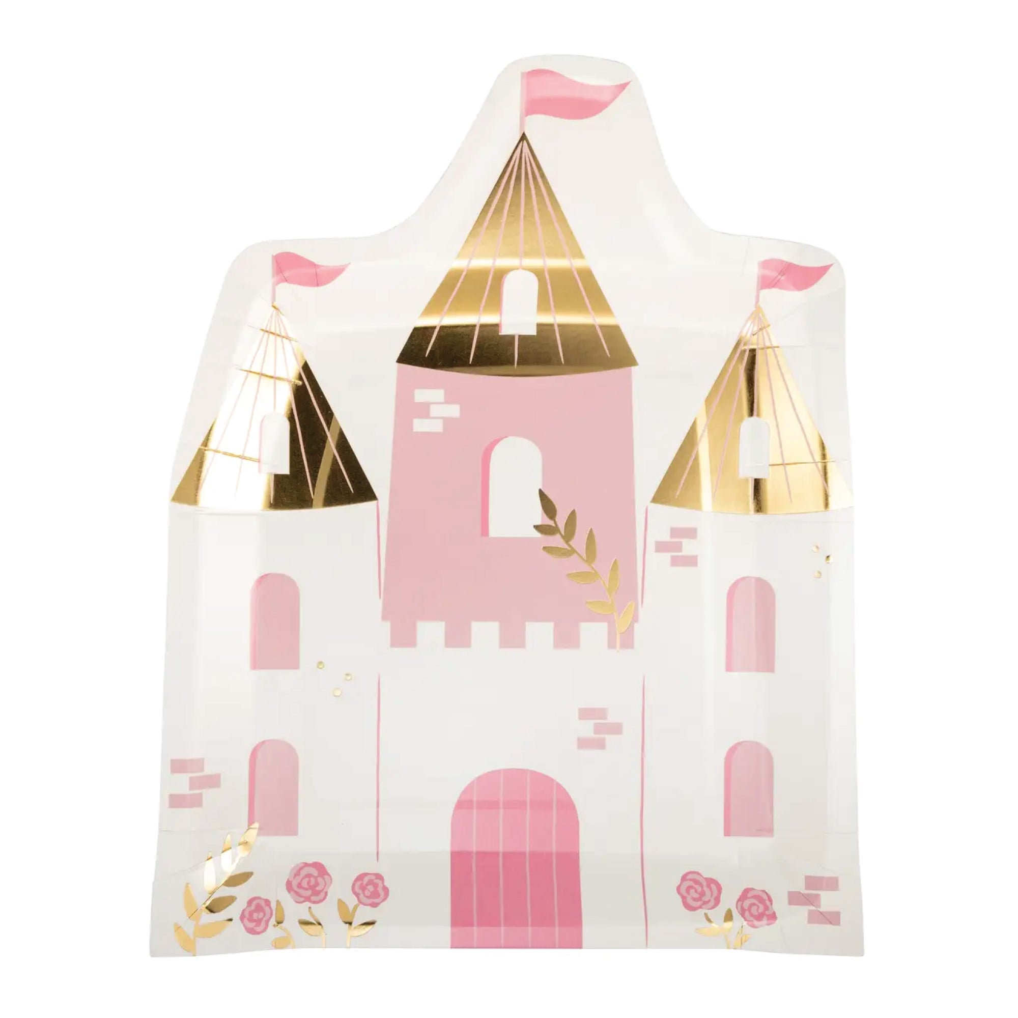 Fairytale castle shaped lunch plate with gold foil accents