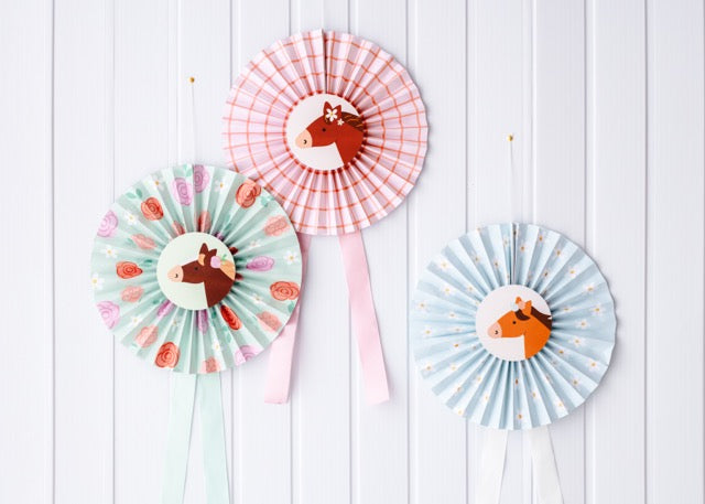 Horse Rosette Decorations Hanging | The Party Darling