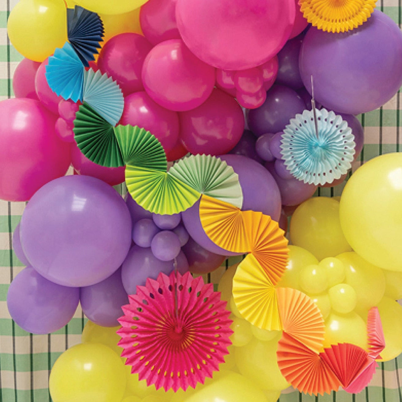 Fan circle banner in rainbow shades