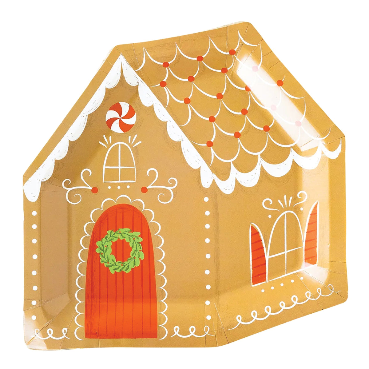 Red Gingerbread House Lunch Plates 8ct | The Party Darling