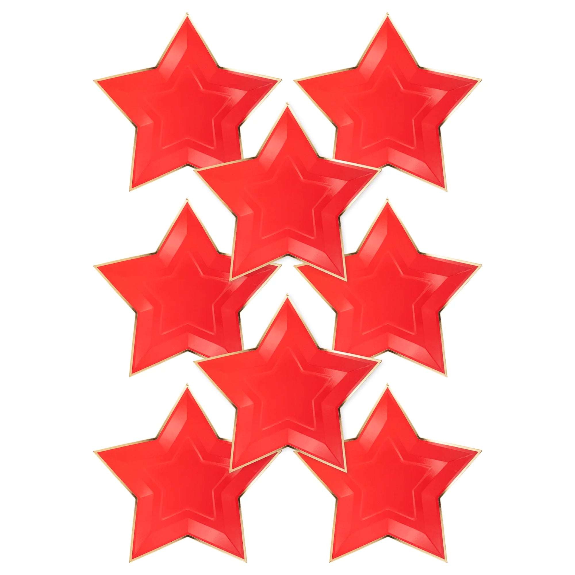 Red Star Shaped Lunch Plates 8ct | The Party Darling