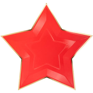 Red Star Shaped Lunch Plates 8ct | The Party Darling
