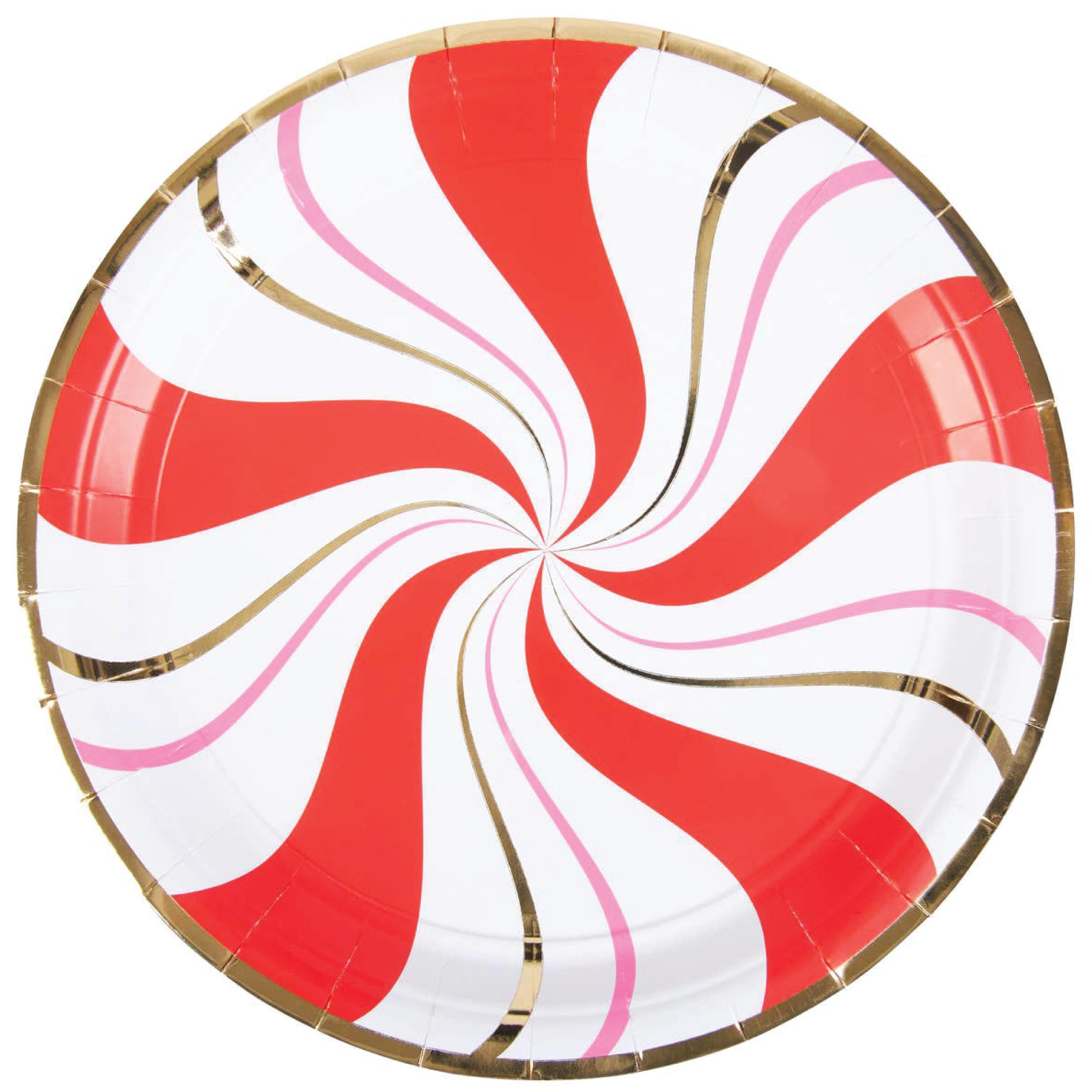 Red & Pink Christmas Candy Swirl Dinner Plate 8ct | The Party Darling