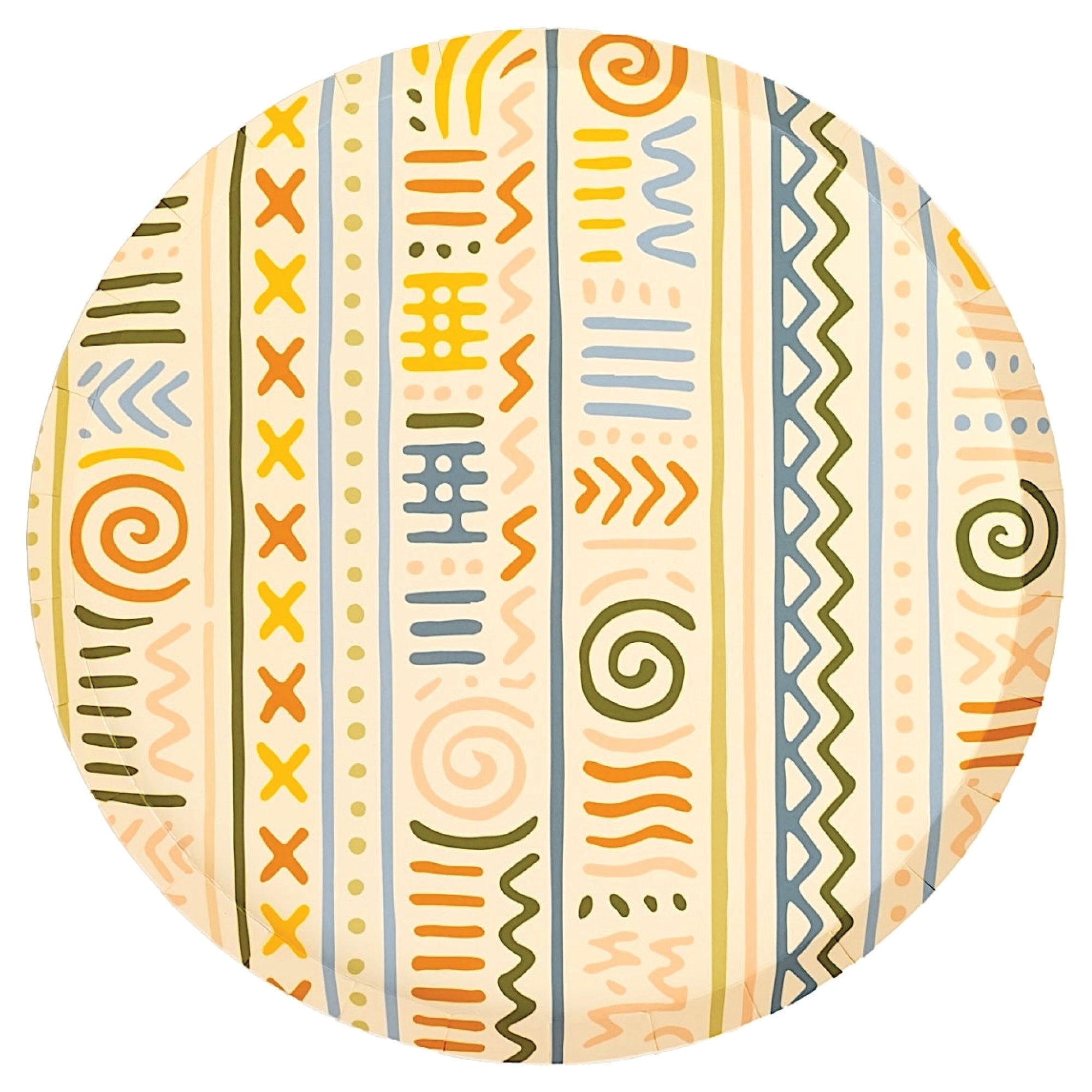 Round safari-themed paper dinner plate