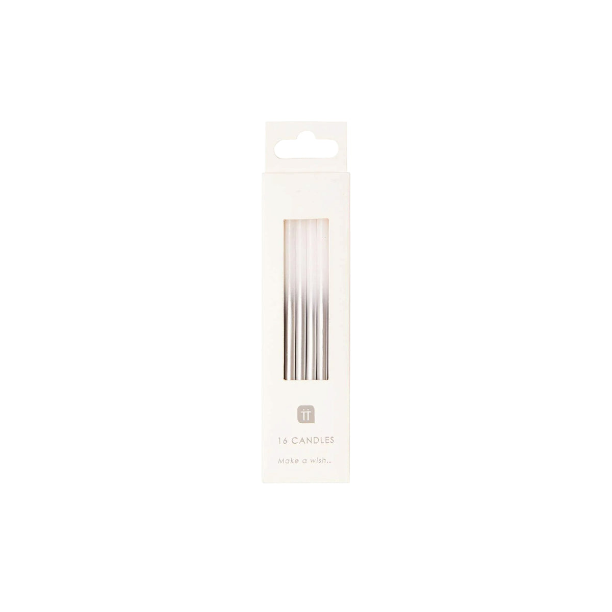 Silver Ombre Birthday Candles 16ct Packaged