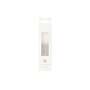 Silver Ombre Birthday Candles 16ct Packaged