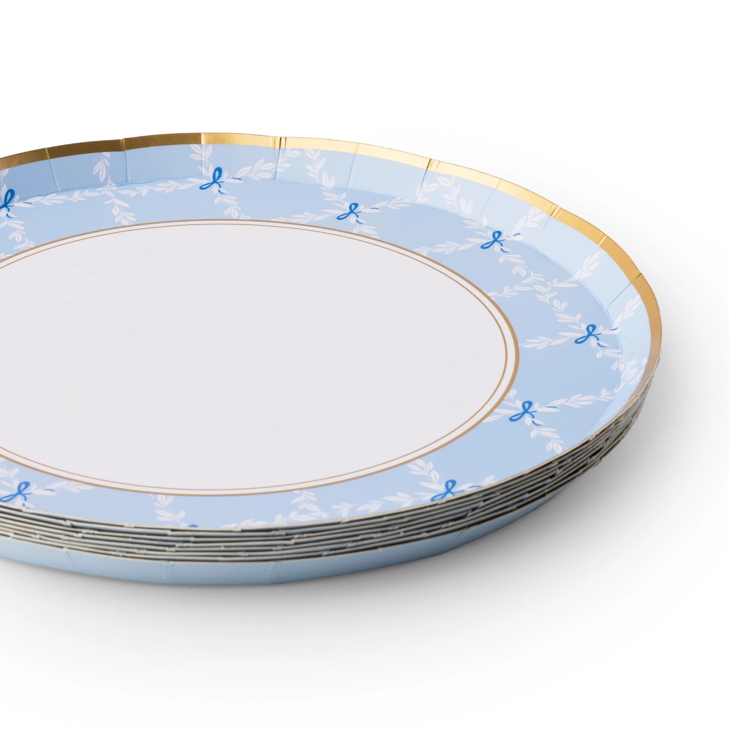 Blue Bow Trellis Dessert Plates for parties