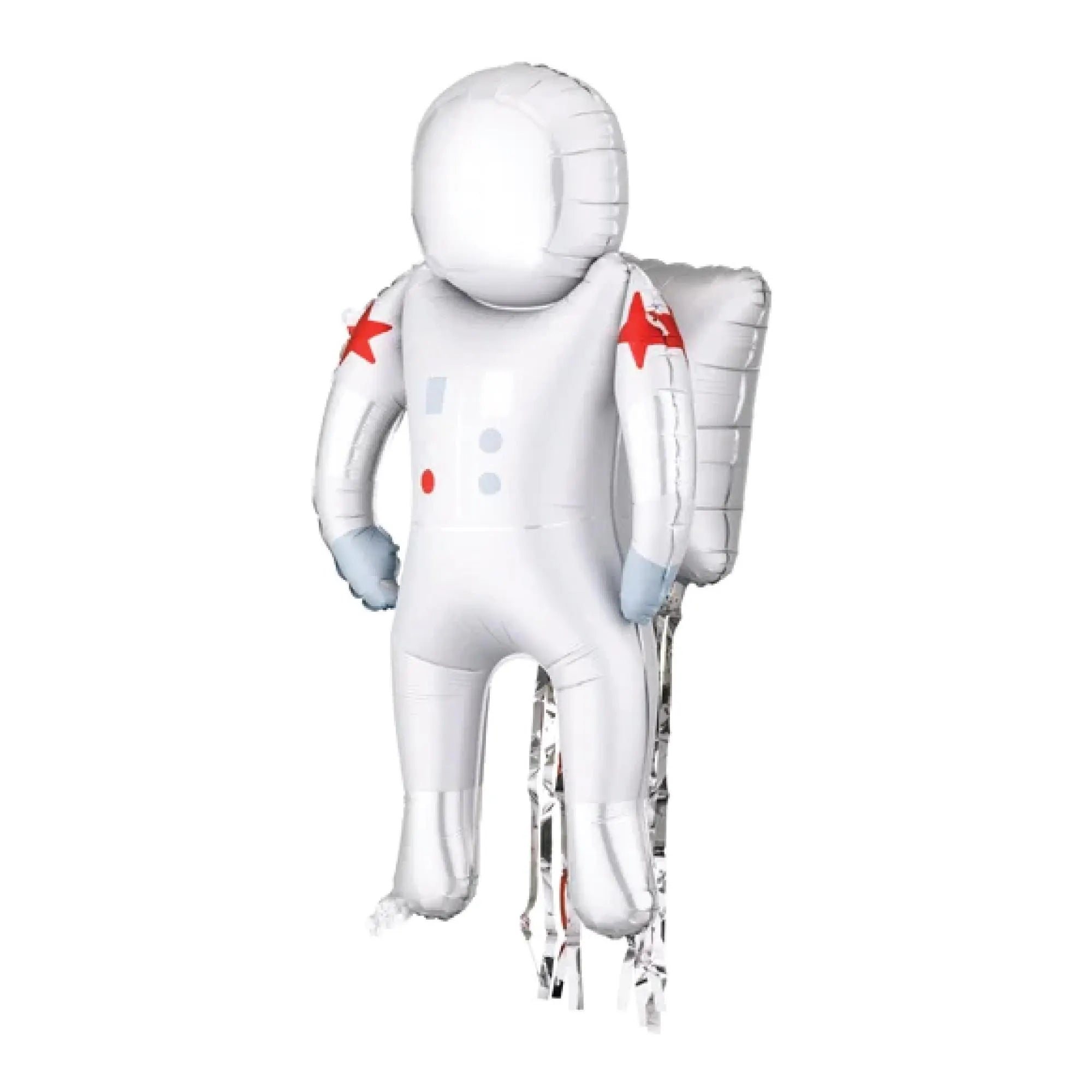 Space Astronaut Foil Balloon in a white spacesuit with red accents