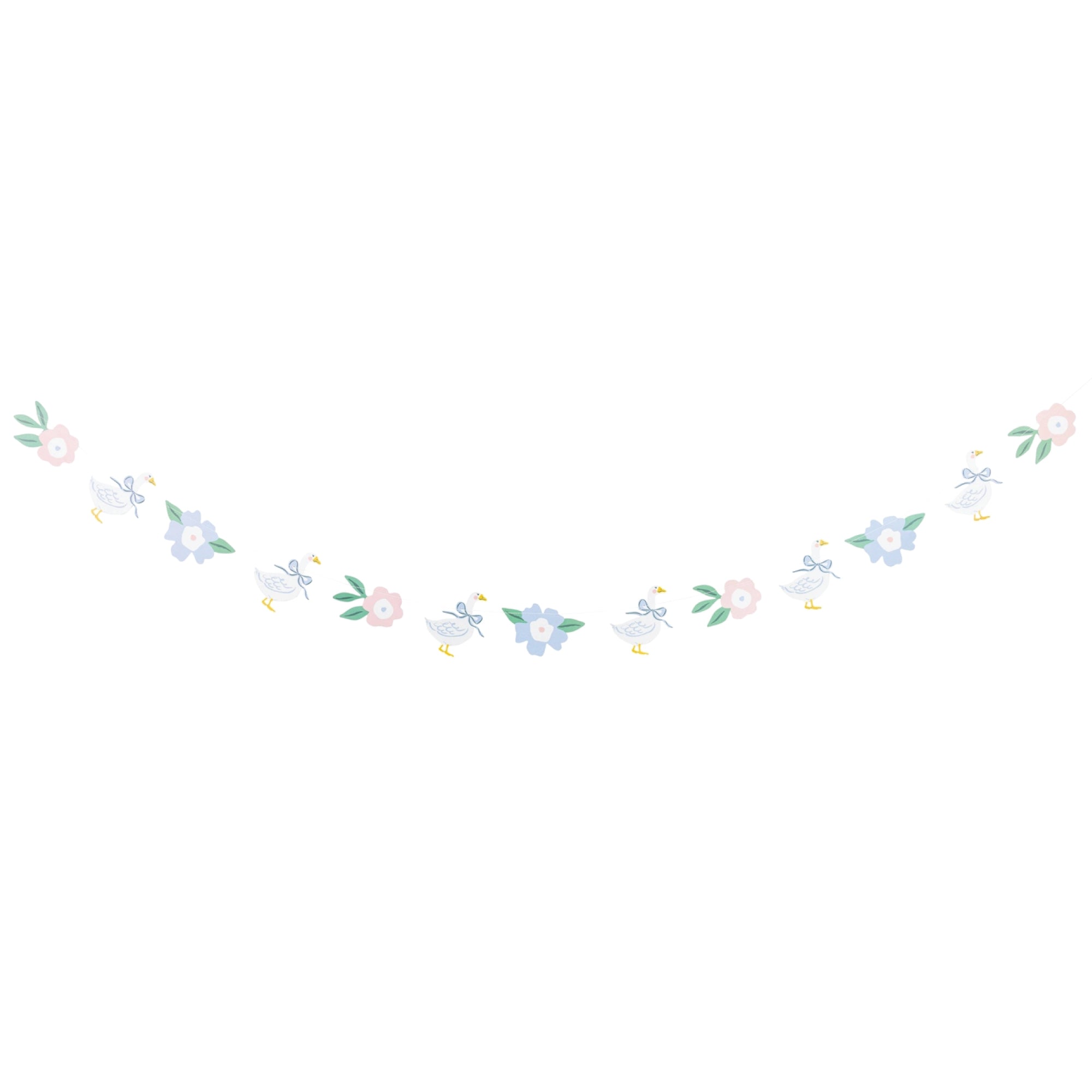Spring goose banner with flower cutouts