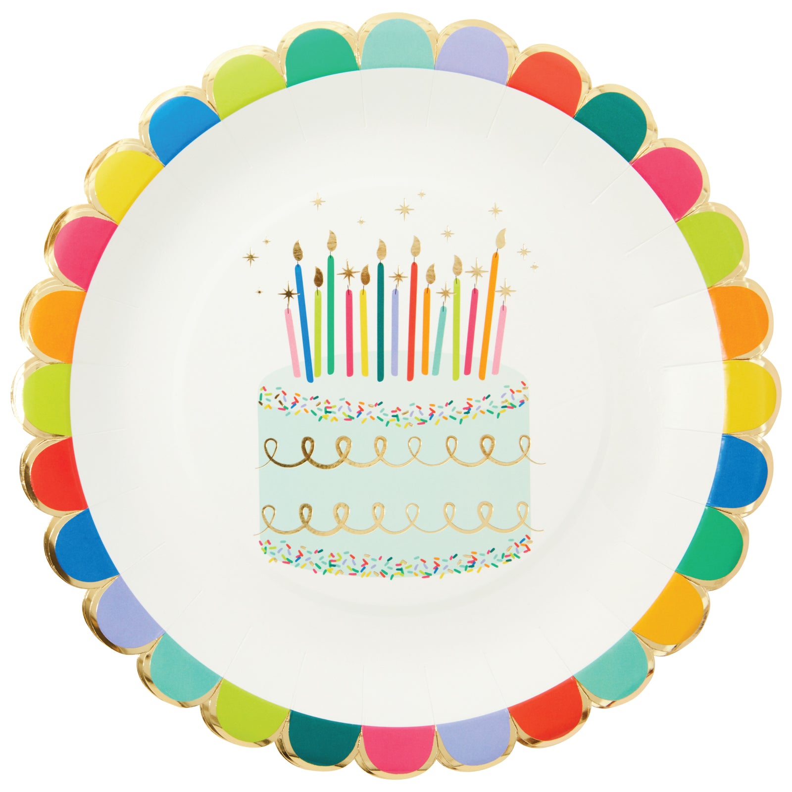 Sprinkle Birthday Scallop Dinner Plates 8ct | The Party Darling