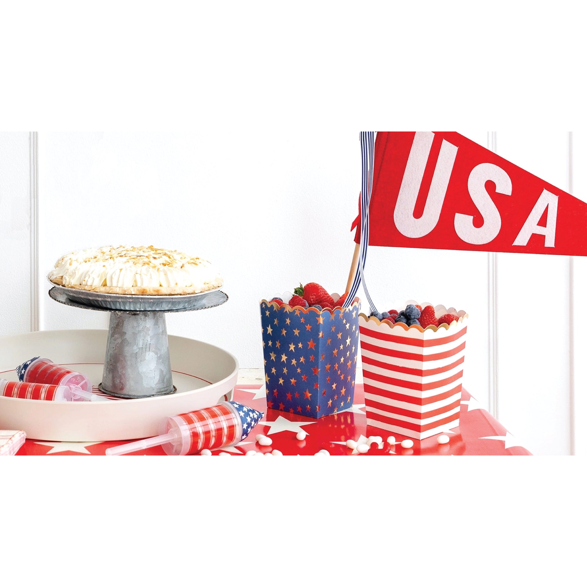 Stars & Stripes Treat Boxes 12ct | The Party Darling