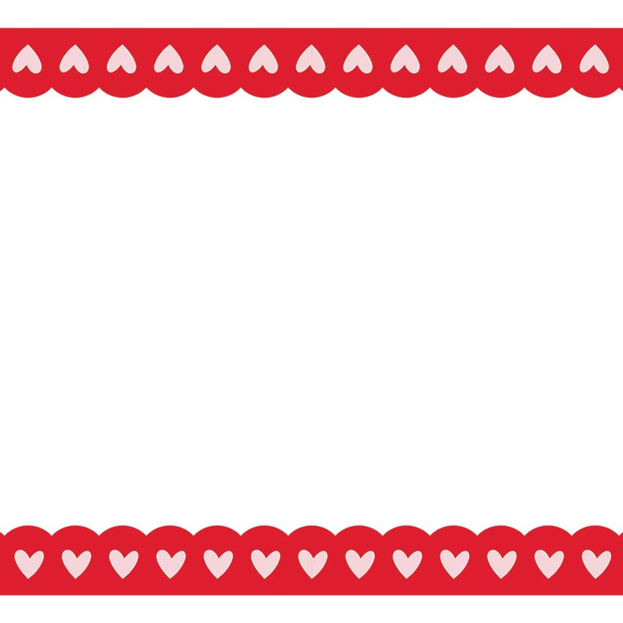 Red heart border paper table runner
