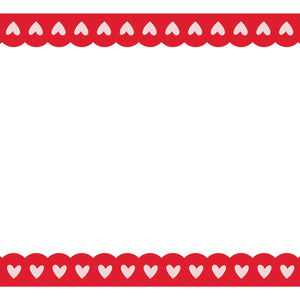 Red heart border paper table runner