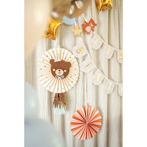 Teddy Bear Party Paper Fan Decorations 2ct Decor