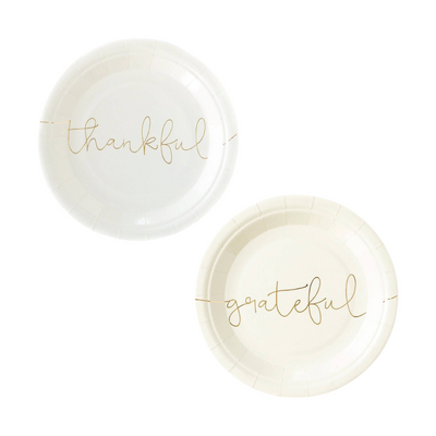 Thankful & Grateful Dessert Plates 8ct