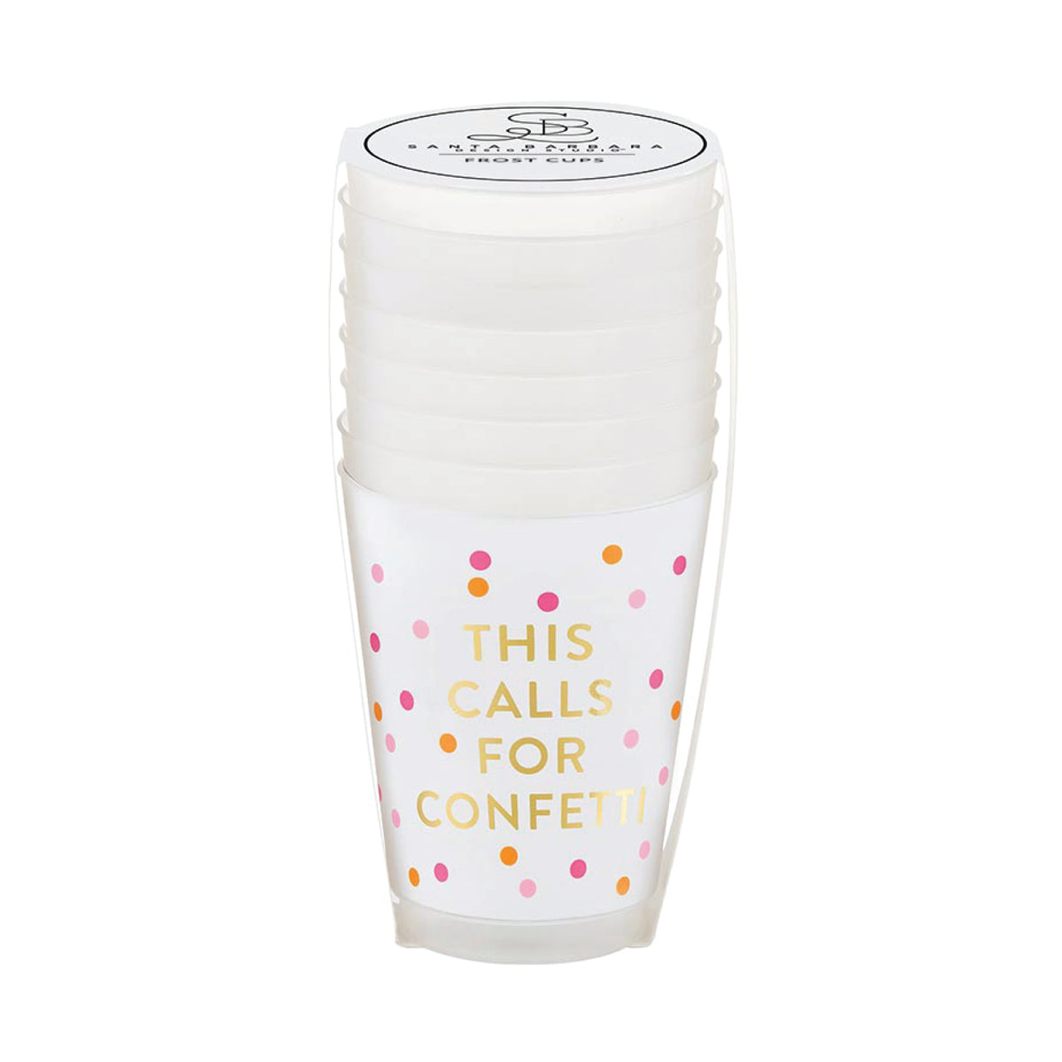 This Calls For Confetti Plastic Cups 8ct Packaged