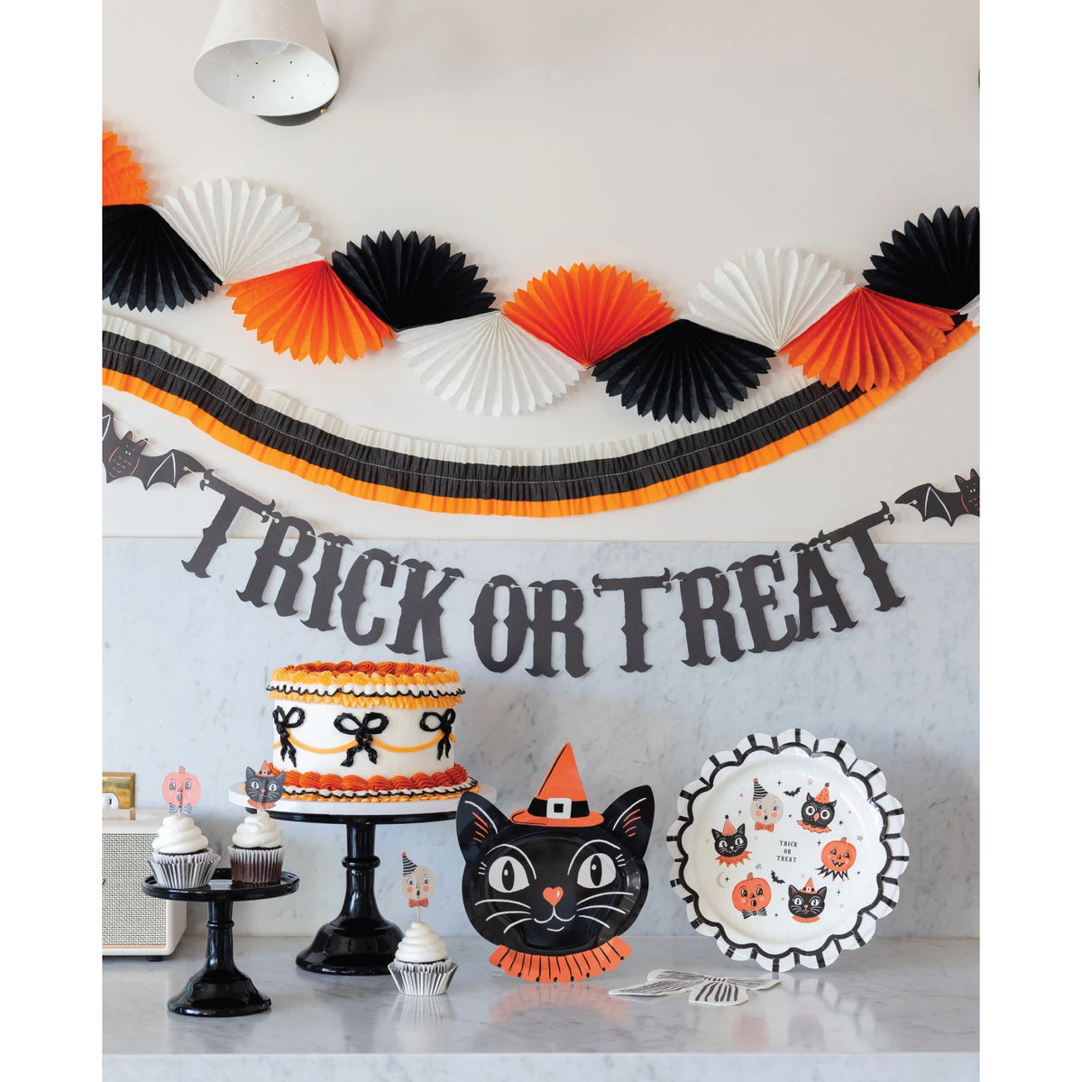 Vintage Halloween banner for party tables, mantels, and entryways