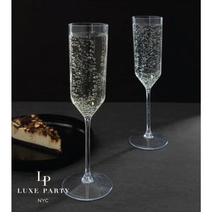 Upscale Clear Round Plastic Flutes 4ct Cheers | The Party Darling