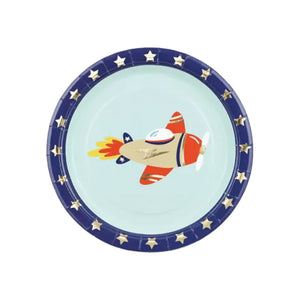 Vintage Airplane Dessert Plates 6ct | The Party Darling