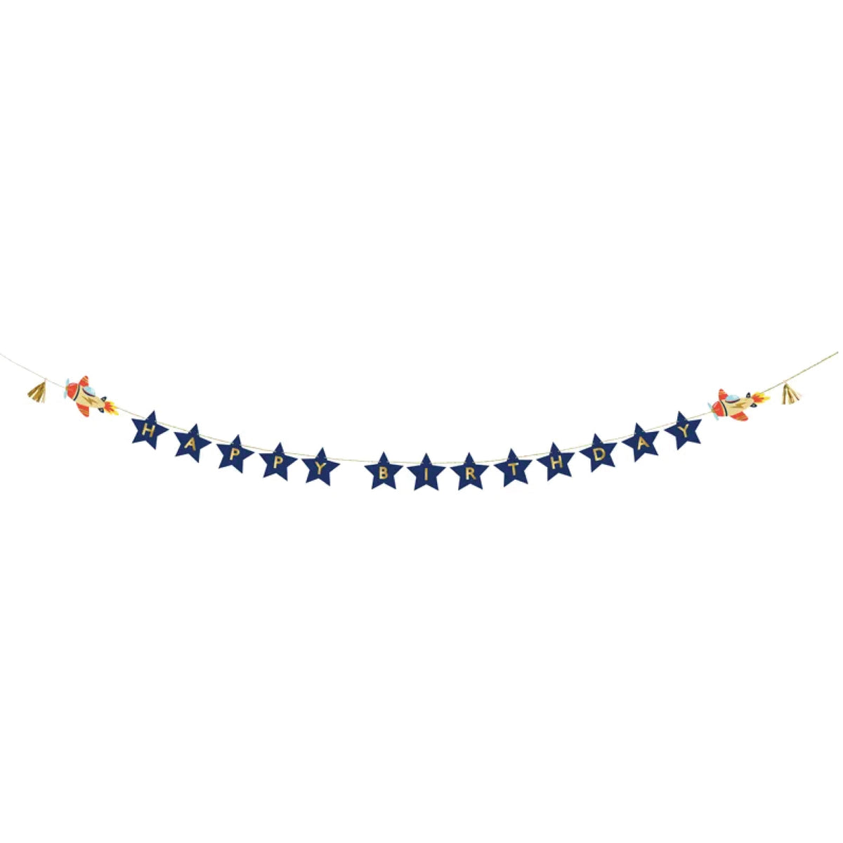 Vintage Airplane Happy Birthday Banner 8ft | The Party Darling