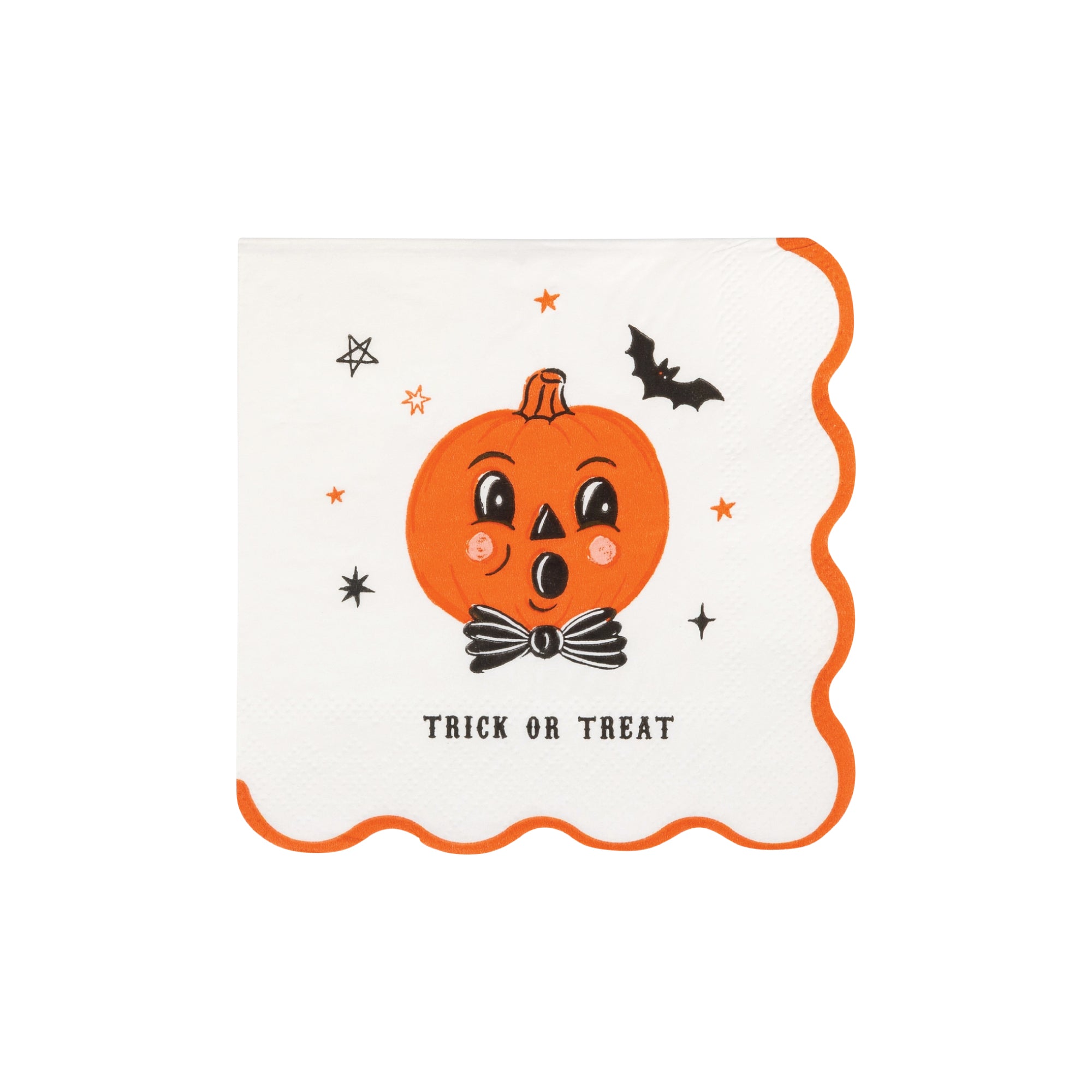 Vintage Halloween Characters Dessert Napkins with pumpkin and black cat designs