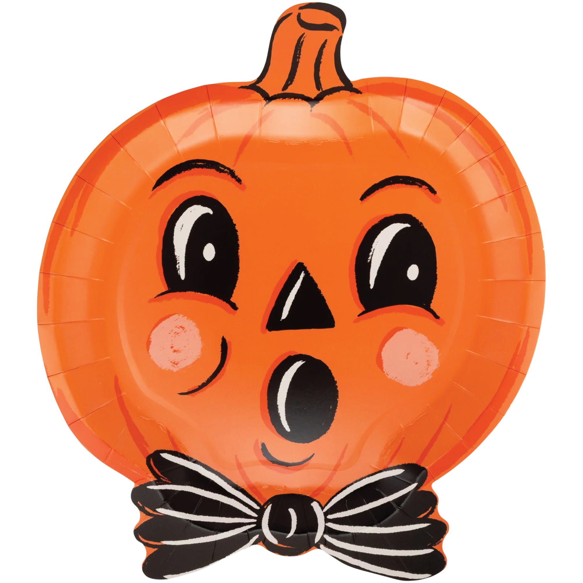 Vintage Pumpkin Lunch Plates with retro Halloween pumpkin design