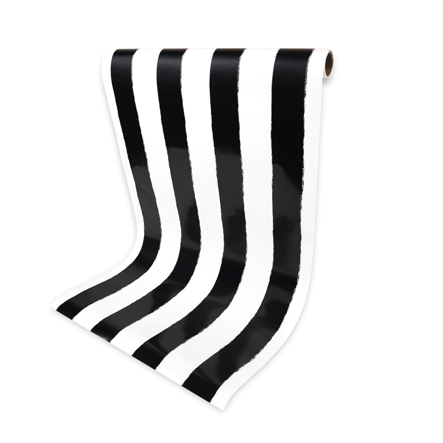 Black and white striped paper table runner