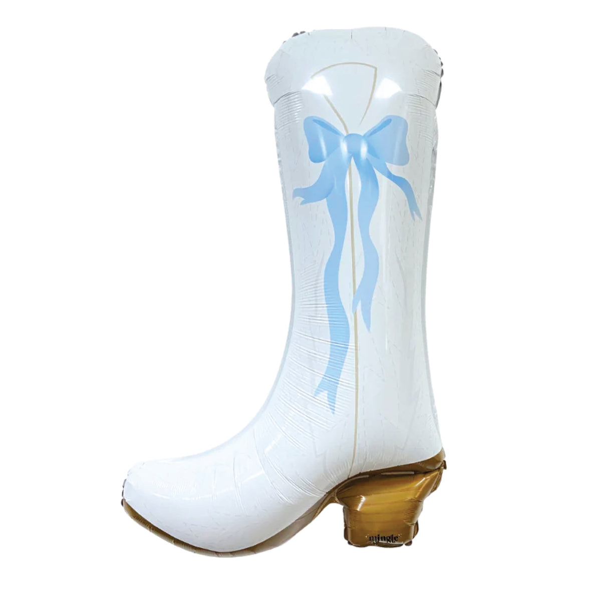 White Coquette Cowgirl Boot Foil Balloon 31in | The Party Darling