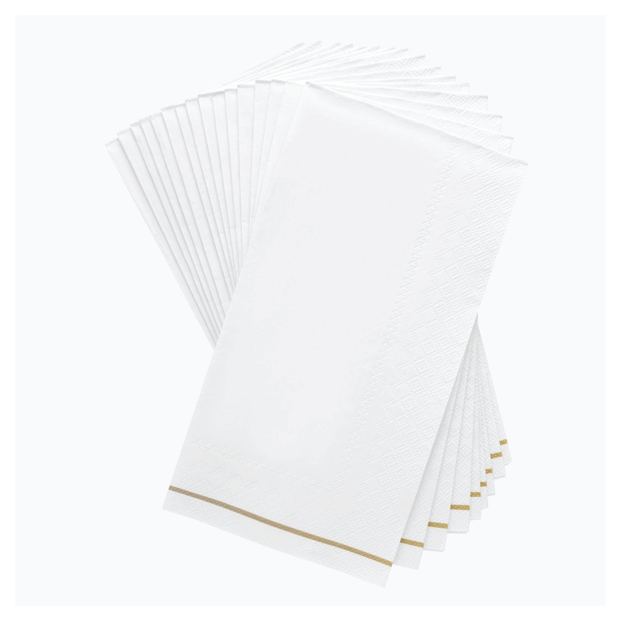 White with Gold Stripe Guest Towels 16ct | The Party Darling