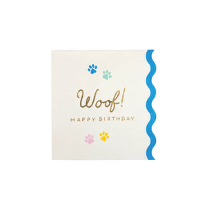 Woof Dog Birthday Party Dessert Napkins 18ct | The Party Darling