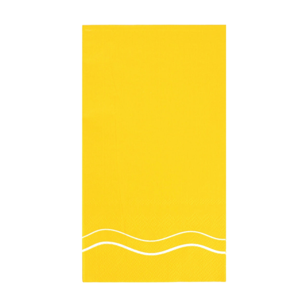 Yellow paper guest towels with white wave detail