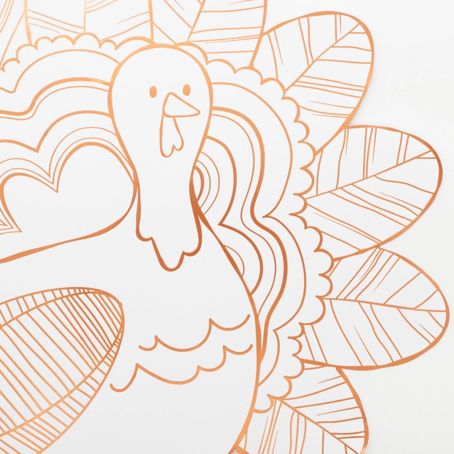 Close-up of Thanksgiving Turkey Coloring Placemats