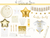 Cream & Metallic Gold Stars Paper Table Runner 10ft | The Party Darling