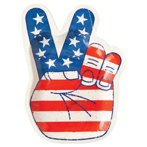 American Flag Peace Sign Lunch Plates 8ct | The Party Darling