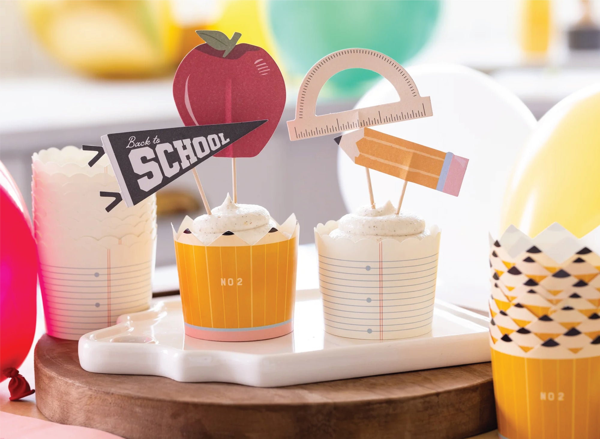 Back to School Baking Cups & Cupcake Toppers | The Party Darling