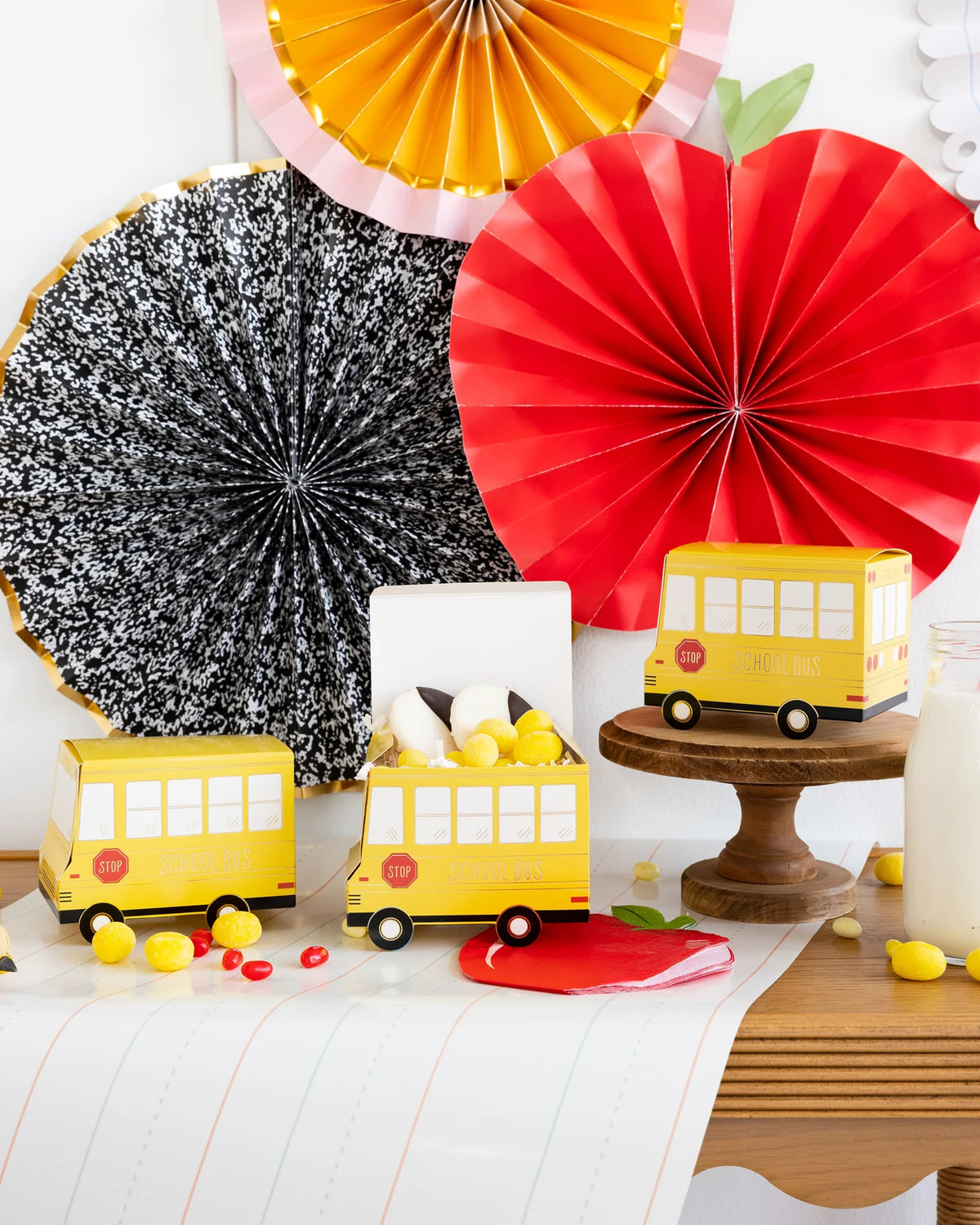Back to School Treat table with School Bus Treat Boxes
