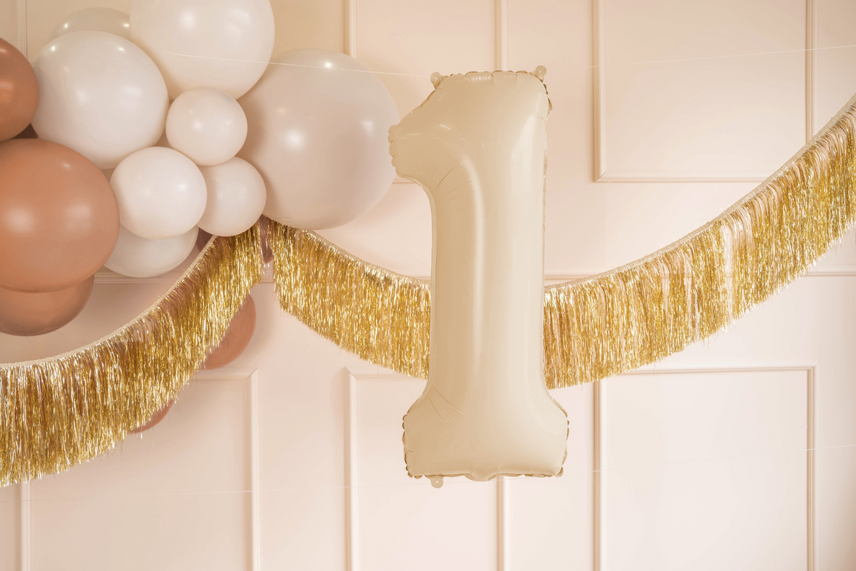 34&quot; Beige Number Balloon 0-9