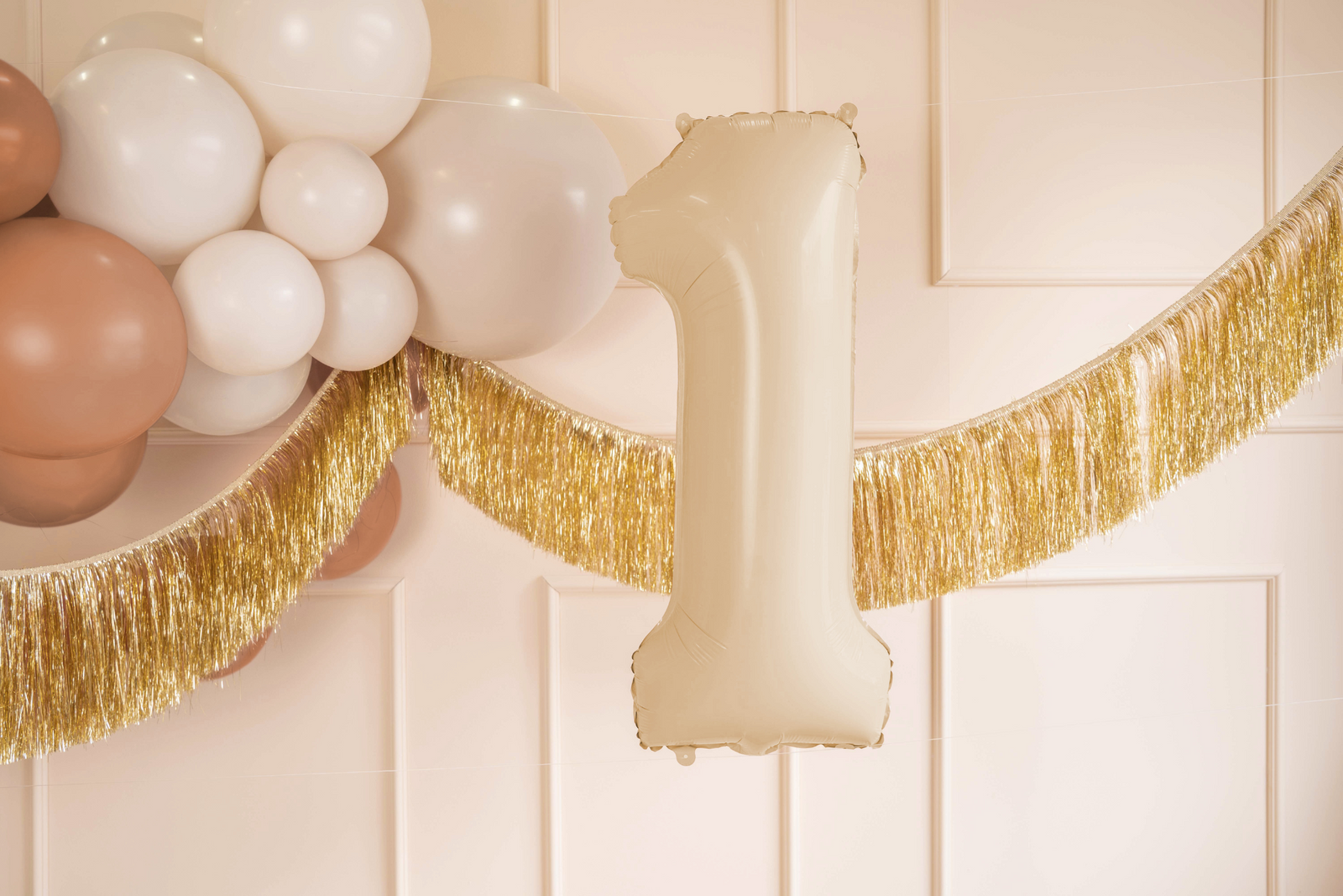 34" Beige Number Balloon 0-9